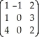 In order for a matrix A to have an inverse,its determinant cannot be zero.Derive the determinant of the following matrices: A =   B =   X'X where X = (1 10)