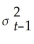 You have collected quarterly Canadian data on the unemployment and the inflation rate from 1962:I to 2001:IV.You want to re-estimate the ADL(3,1)formulation of the Phillips curve using a GARCH(1,1)specification.The results are as follows:   t = 1.17 - .56 ΔInft-1 - .47 ΔInft-2 - .31 ΔInft-3 - .13 Unempt-1 (.48)(.08)(.10)(.09)(.06)   = .86 + .27   + .53   . (.40)(.11)(.15) (a)Test the two coefficients for   and   in the GARCH model individually for statistical significance. (b)Estimating the same equation by OLS results in   t = 1.19 - .51 ΔInft-1 - .47 ΔInft-2 - .28 ΔInft-3 - .16Unempt-1 (.54)(.10)(.11)(.08)(.07) Briefly compare the estimates.Which of the two methods do you prefer? (c)Given your results from the test in (a),what can you say about the variance of the error terms in the Phillips Curve for Canada? (d)The following figure plots the residuals along with bands of plus or minus one predicted standard deviation (that is,±   )based on the GARCH(1,1)model.   Describe what you see.