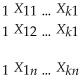 (Requires Matrix Algebra)Consider the time and entity fixed effect model with a single explanatory variable Yit = β0 + β1Xit +   D2i + ...+   Dni + δ2B2t + ...+ δTBTt + uit, For the case of n = 4 and T = 3,write this model in the form Y = Xβ + U,where,in general, Y =   ,U =   ,X =   =   ,and β =   How would the X matrix change if you added two binary variables,D1 and B1? Demonstrate that in this case the columns of the X matrix are not independent.Finally show that elimination of one of the two variables is not sufficient to get rid of the multicollinearity problem.In terms of the OLS estimator,   = (   X)-1   Y,why does perfect multicollinearity create a problem?