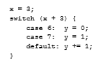 What is y after the following switch statement is executed?   A)  1 B)  4 C)  3 D)  2 E)  0 