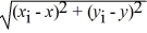 The distance formula of d = will find the ________ distance between two locations.