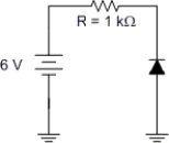   -The voltage across the resistor in Figure  is A)  6 V. B)  5.3 V. C)  0.7 V. D)  0 V.