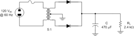   - What is the value of the circuitʹs secondary voltage? A)  24 Vac B)  33.9 Vp C)  67.8 Vpp D)  All of the above.