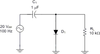     -The output from the circuit in Figure  is approximately A)  10.7 Vpp. B)  5.7 Vpp. C)  20 Vpp. D)  9.3 Vpp.