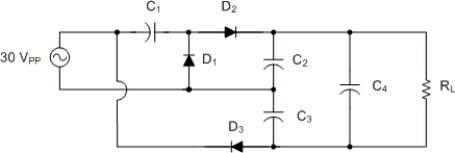     -The output voltage from the circuit in Figure is approximately A)  15 Vdc. B)  30 Vdc. C)  45 Vdc. D)  60 Vdc.