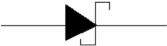     -Figure  shows the schematic symbol for a A)  back to back suppressor. B)  constant current diode. C)  tunnel diode. D)  Schottky diode.