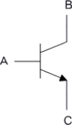     -. Which of the following correctly identifies the transistor terminals? A)  A = collector, B = Base, C = Emitter B)  A = Base, B = Emitter, C = collector C)  A = Base, B = collector, C = Emitter D)  A = collector, B = Emitter, C = Base
