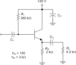     -What is the approximate value of Ai for the circuit in Figure ? A)  150 B)  20 C)  17.9 D)  22.5