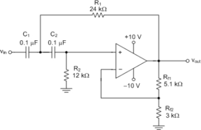     -The filter in Figure has a response curve. A)  Chebyshev B)  Butterworth C)  Bessel D)  band-stop