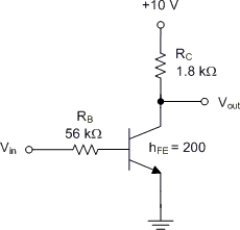     - What is the minimum input voltage required to drive the transistor into saturation? A)  2.15 V B)  2.26 V C)  2.66 V D)  6.3 V 
