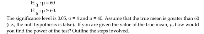 Provide an appropriate response. A hypothesis test for a population mean is to be performed. The hypotheses are