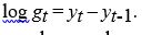 <strong>The relationship between the level of growth of an economic variable,gt,and its level,yt,is best approximated as</strong> A) B) C) D) E)