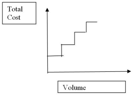 Which type of cost behavior is indicated by the following graph?   A) Fixed B) Step C) Mixed D) Variable