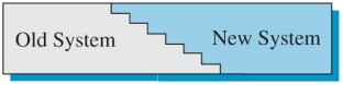 The following diagram depicts which of the following conversion strategies?   A)  parallel strategy B)  phased strategy C)  pilot strategy D)  entrepreneurial strategy