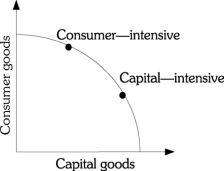 Refer to the information provided in Scenario 2 below to answer the questions that follow. SCENARIO 2: Assume that two countries are the same in every way except that one allocated more of its resources to the production of capital goods as opposed to consumer goods. -Refer to Scenario 2. Graphically illustrate the production choices on a production possibilities frontier. Which country's PPF will likely move out farther in the future and why?   