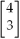 Multiply matrix   by   . A) [31 -6] B)    C) [-6 31] D)    E) None of the above