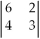 The value of the determinant   is A) 6243. B) 24. C) 15. D) 10. E) None of the above