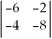 The value of the determinant   is A) -8. B) +8. C) -40. D) +40. E) None of the above