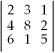 The value of the determinant   is A) 128. B) 96. C) 8. D) 232. E) None of the above
