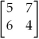 [1 5]   = A) [35 27] B)    C)    D)    E) None of the above