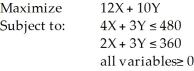 Consider the following linear programming problem:   Which of the following points (X,Y)  is feasible? A)  (10,120)  B)  (120,10)  C)  (30,100)  D)  (60,90)  E)  None of the above