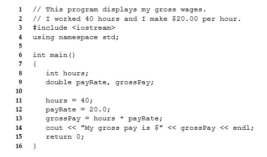 Look at the following program and answer the question that follows it.   Which line(s)  in this program cause output to be displayed on the screen? A) 13 and 14 B) 8 and 9 C) 14 D) 13 E) 15