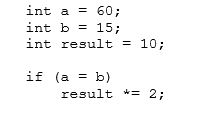 What will be the value of result after the following code has been executed?   A) 10 B) 120 C) 20 D) This code will not compile.