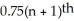When the data values are arranged in an ascending order,the third quartile (Q<sub>3</sub>)is located at the    position,and first quartile (Q<sub>1</sub>)is located at the    position.