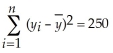 THE NEXT QUESTIONS ARE BASED ON THE FOLLOWING INFORMATION: The following statistics are computed from a random sample of pairs of x and y observations:    ;R<sup>2</sup> = 0.84;n = 50 -Compute the regression sum of squares,SSR.