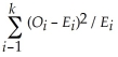 The figures used in calculating the test statistic X<sup>2</sup> =    are the observed and expected numbers in each of the k categories.However,it is correct,for example,to use instead the percentages of sample members in each category.