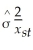 An unbiased estimation procedure for the variance of the estimator of the overall population mean yields the point estimate    =        .