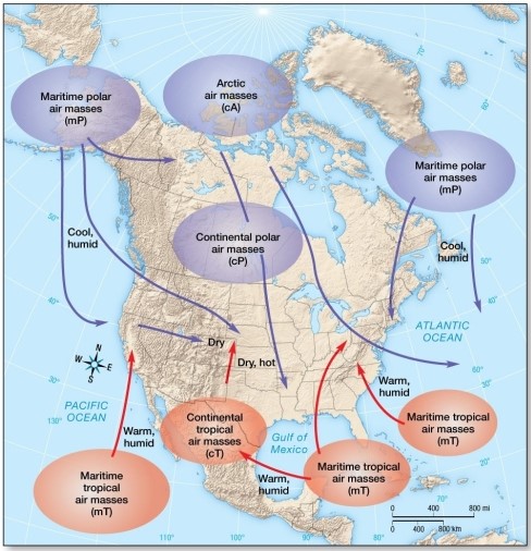 <strong>Why don't continental polar air masses form over Greenland? </strong> A)Greenland isn't in the high latitudes. B)Greenland isn't in the low latitudes. C)Greenland is in the middle latitudes. D)Greenland isn't large enough.