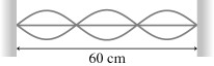 A standing wave is oscillating at 690 Hz on a string, as shown in the figure. What is the speed of traveling waves on this string?   A)  280 m/s B)  410 m/s C)  210 m/s D)  140 m/s
