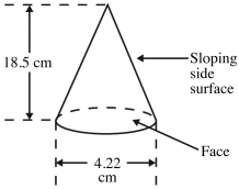 A cone is resting on a tabletop as shown in the figure with its face horizontal. A uniform electric field of magnitude 4550 N/C points vertically upward. How much electric flux passes through the sloping side surface area of the cone?  