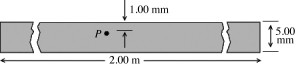 As shown in the figure, a square insulating slab 5.0 mm thick measuring 2.0 m × 2.0 m has a charge of 8.0 × 10<sup>-11</sup> C distributed uniformly throughout its volume. Use Gauss's law to determine the electric field at point P, which is located within the slab beneath its center, 1.0 mm from one of the faces. (ε0 = 8.85 × 10<sup>-12 </sup>C<sup>2</sup>/N ∙ m<sup>2</sup>)    A)  0.68 N/C B)  14 N/C C)  23 N/C D)  34 N/C E)  57 N/C