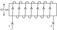 A solenoid is wound with 970 turns on a form 4.0 cm in diameter and 50 cm long. The windings carry a current I in the sense that is shown in the figure. The current produces a magnetic field, of magnitude 4.3 mT, near the center of the solenoid. Find the current in the solenoid windings. (μ<sub>0</sub> = 4π × 10<sup>-7</sup> T ∙ m/A)    A)  1.8 A B)  1.5 A C)  1.3 A D)  2.2 A E)  2.0 A