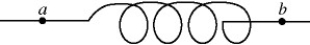 In the figure, the current in a solenoid having no appreciable resistance is flowing from b to a and is decreasing at a rate of 9.6 A/s. The self-induced emf in the solenoid is found to be 8.4 V.    (a) What is the self-inductance of the solenoid? (b) Which point, a or b is at higher potential?