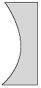 In the figure, the radius of curvature of the curved part of the lens is 35.0 cm, and the refractive index of the lens material is 1.620. What is the focal length of the lens?   A)  +56.5 cm B)  -56.5 cm C)  +28.2 cm D)  +21.6 cm E)  -21.6 cm