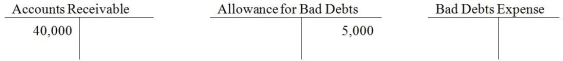 At the beginning of 2015,Elixir Inc.has the following ledger balances:   During the year,credit sales amounted to $800,000.Cash collected on credit sales amounted to $760,000 and $18,000 has been written off.At the end of the year,company adjusted for bad debts expense using the aging method.The amount estimated as uncollectible was $25,000. -The ending balance in Bad Debts Expense would be ________. A) $38,000 B) $25,000 C) $13,000 D) $7,000