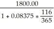 Due date: March 30, 2013 Maturity value: $1800.00 Discount period: December 4, 2012 - March 30, 2013   P =   =   = $1753.33