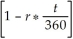 Evaluate p: p = s   , where s = 3120, r = 0.123, t = 295