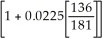 FV = 50 000; PMT = 50000(   ) = $1125.00; P/Y = C/Y = 2; i =   = 0.0275 Since the maturity date is Nov.4, the semi-annual interest dates are May 4 and Nov. 4. The interest date preceding the date of purchase is November 4, 2012. The time period from Nov. 4, 2012 to November 4, 2022 is 10 years. n = 10(2) = 20 The purchase price on the date preceding the date of purchase PP(Nov. 4, 2012) = 50000(1.0275)<sup>-20</sup> + 1125     The purchase price is $46 193.19 The number of days from Nov.4, 2012 to May 4, 2013 is 181 days. The number of days from Nov.4, 2012 to March 20, 2013 is 136 days. PV = $46 193.19; r = i = 0.0225; t =   FV = $46 193.19   = $46 974.14 The cash price on March 20, 2013 is $46 974.14