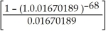 a) p =   - 1 = 0.01670189       b) PV<sub>g</sub> = 1737.45     d) p =   - 1 = 0.01776716      