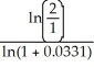 PV = 1, FV = 2, i = 0.0662 ÷ 2 = 0.0331 n = = = = 21.28569 The number of years = = 10.64 years
