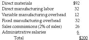 The East Company manufactures several different products. Unit costs associated with Product ORD105 are as follows:   What is the percentage of the total variable costs per unit associated with Product ORD105 with respect to total cost? A)  81% B)  68% C)  84% D)  71%