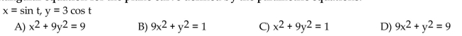 Find a rectangular equation for the plane curve defined by the parametric equations.