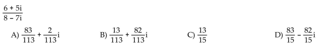 Find the quotient and write in rectangular form. First convert the numerator and denominator to trigonometric form.