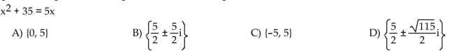 Solve the quadratic equation and express all nonreal complex solutions in terms of i.