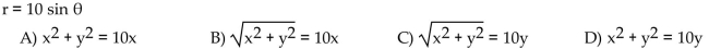 Find an equivalent equation in rectangular coordinates.