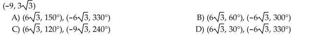 Determine two pairs of polar coordinates for the point with 0